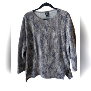Clara Sun Woo Python Snake Print Sweater Top Size XL